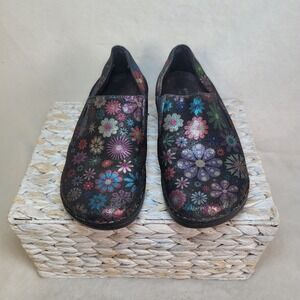 Spring Step Comfort Shoes Black Metallic Floral Boho Size 7.5W Cottage Fairy